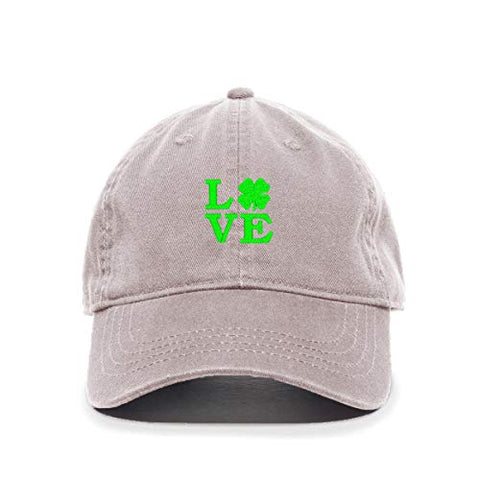 Love Shamrock Baseball Cap Embroidered Cotton Adjustable Dad Hat