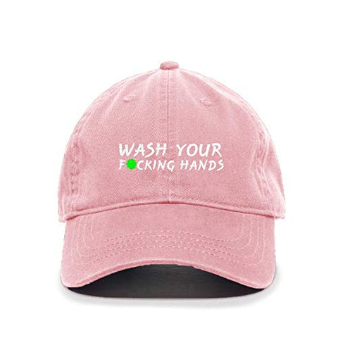 Wash Your Fucking Hands Baseball Cap Embroidered Cotton Adjustable Dad Hat