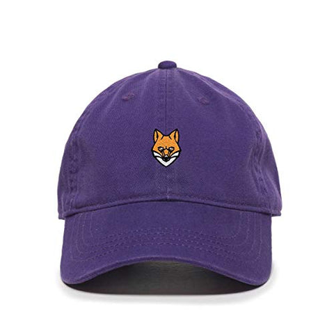 Fox Head Baseball Cap Embroidered Cotton Adjustable Dad Hat