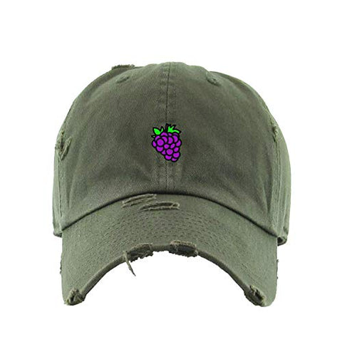 Grape Vintage Baseball Cap Embroidered Cotton Adjustable Distressed Dad Hat