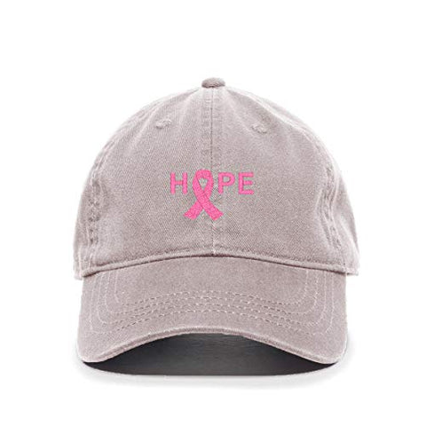 Hope with Ribbon Baseball Cap Embroidered Cotton Adjustable Dad Hat