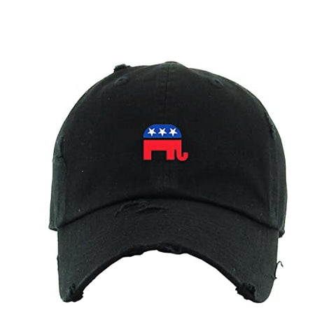 Republican Elephant Vintage Baseball Cap Embroidered Cotton Adjustable Distressed Dad Hat