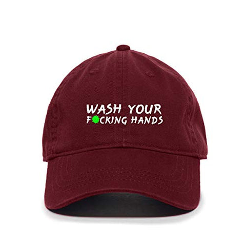 Wash Your Fucking Hands Baseball Cap Embroidered Cotton Adjustable Dad Hat