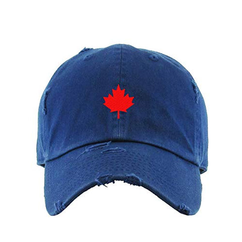 Canada Flag Red Maple Leaf Vintage Baseball Cap Embroidered Cotton Adjustable Distressed Dad Hat