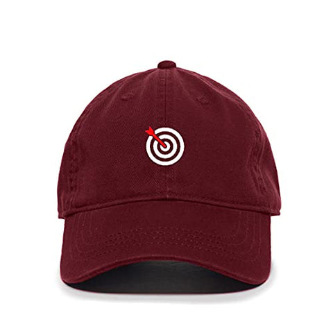 Bullseye Target with Arrow Baseball Cap Embroidered Cotton Adjustable Dad Hat