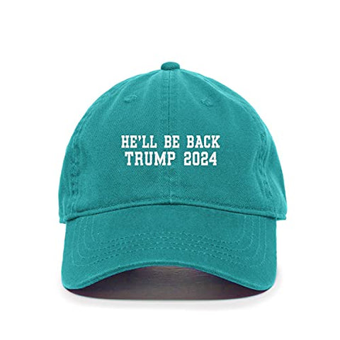 He Will Be Back Trump 2024 Baseball Cap Embroidered Cotton Adjustable Dad Hat