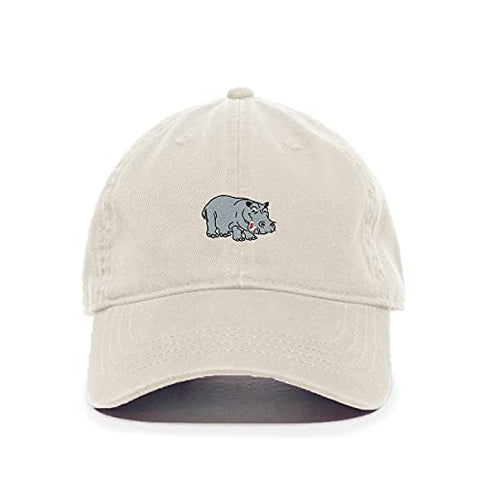 Hippopotamus Baseball Cap Embroidered Cotton Adjustable Dad Hat