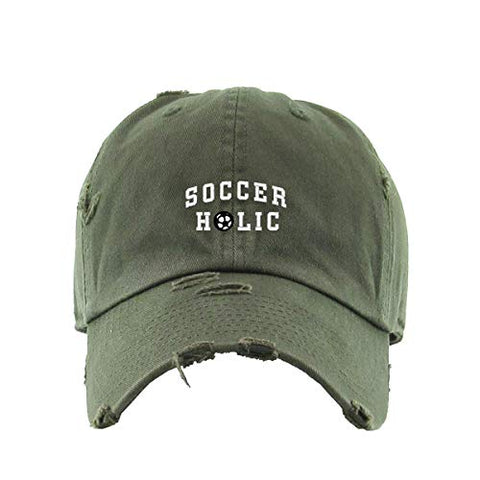 Soccer Holic Vintage Baseball Cap Embroidered Cotton Adjustable Distressed Dad Hat