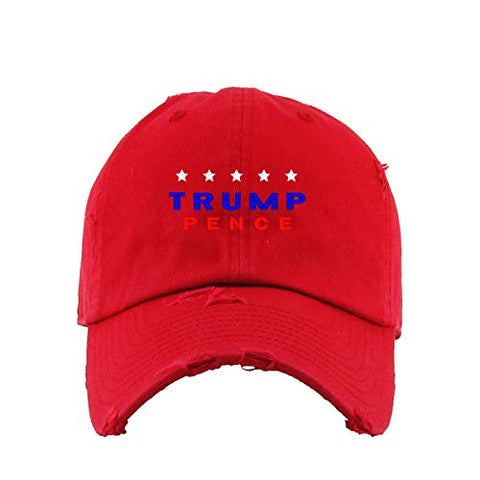 Trump Pence Vintage Baseball Cap Embroidered Cotton Adjustable Distressed Dad Hat