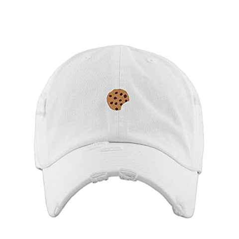 Chocolate Chip Cookie Vintage Baseball Cap Embroidered Cotton Adjustable Distressed Dad Hat