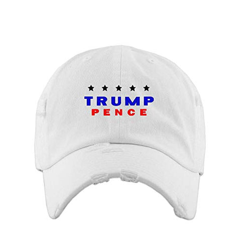 Trump Pence Vintage Baseball Cap Embroidered Cotton Adjustable Distressed Dad Hat