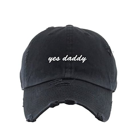 Yes Daddy Vintage Baseball Cap Embroidered Cotton Adjustable Distressed Dad Hat