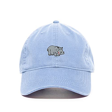 Hippopotamus Baseball Cap Embroidered Cotton Adjustable Dad Hat