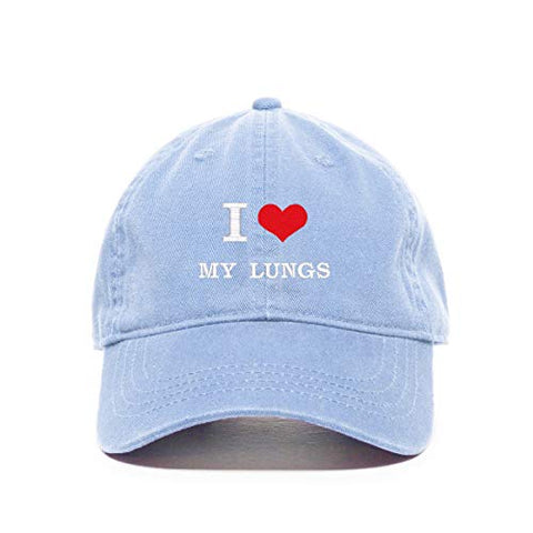 I Love My Lungs Baseball Cap Embroidered Cotton Adjustable Dad Hat