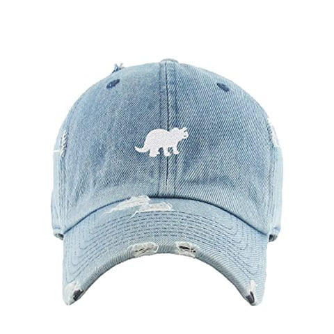 Triceratops Dinosaur Vintage Baseball Cap Embroidered Cotton Adjustable Distressed Dad Hat