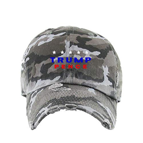 Trump Pence Vintage Baseball Cap Embroidered Cotton Adjustable Distressed Dad Hat