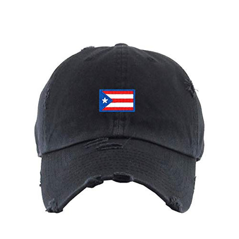 Puerto Rico Flag Vintage Baseball Cap Embroidered Cotton Adjustable Distressed Dad Hat