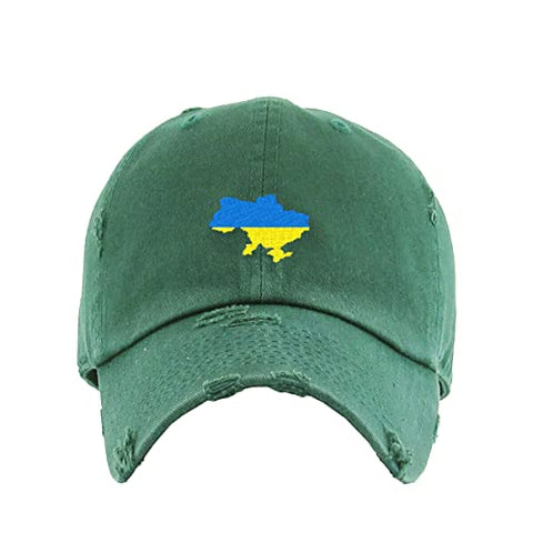 Ukraine Map Vintage Baseball Cap Embroidered Cotton Adjustable Distressed Dad Hat