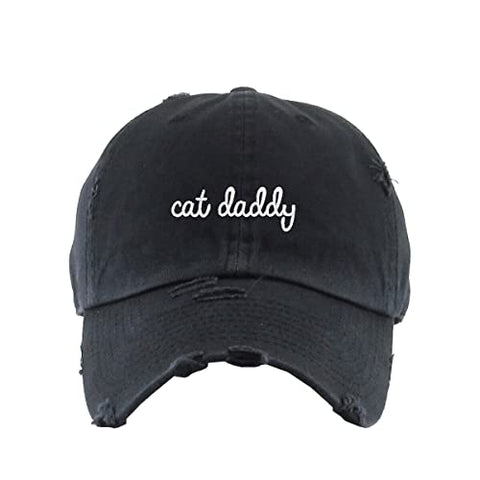 Cat Daddy Vintage Baseball Cap Embroidered Cotton Adjustable Distressed Dad Hat