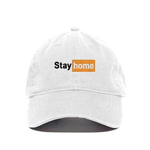 Stay Home Baseball Cap Embroidered Cotton Adjustable Dad Hat