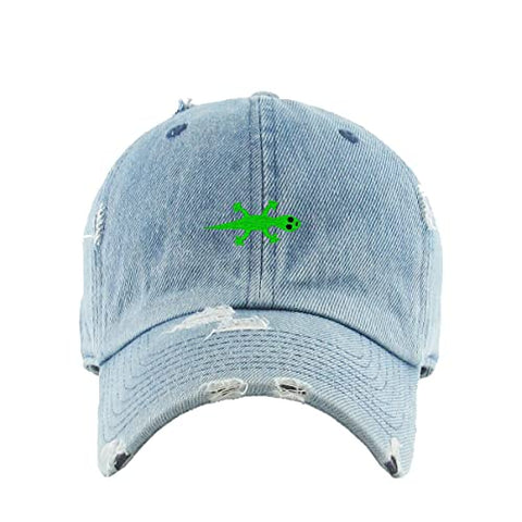 Lizard Vintage Baseball Cap Embroidered Cotton Adjustable Distressed Dad Hat