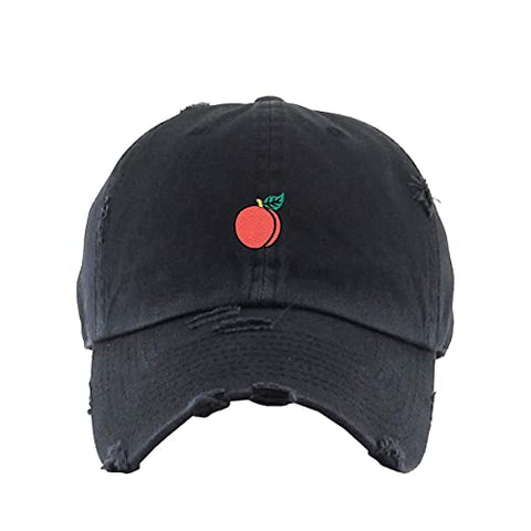 Peach Vintage Baseball Cap Embroidered Cotton Adjustable Distressed Dad Hat