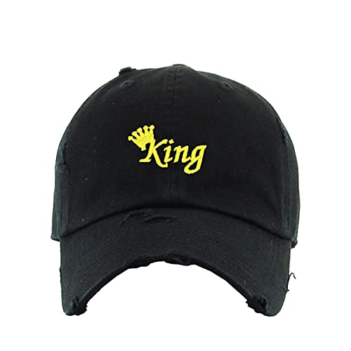 King Vintage Baseball Cap Embroidered Cotton Adjustable Distressed Dad Hat