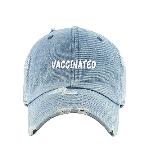 Vaccinated Vintage Baseball Cap Embroidered Cotton Adjustable Distressed Dad Hat