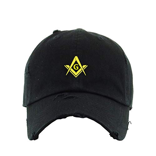 Masonic Symbol Vintage Baseball Cap Embroidered Cotton Adjustable Distressed Dad Hat