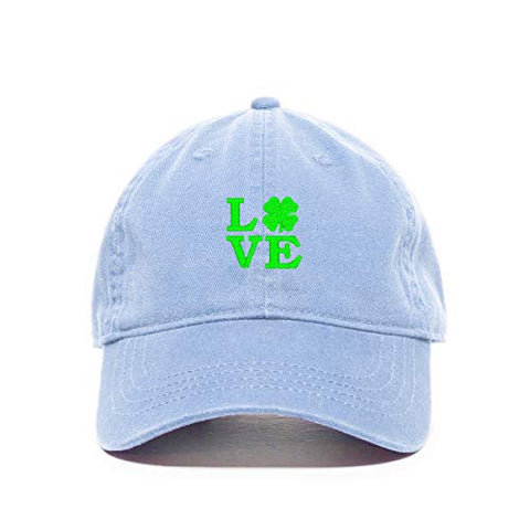 Love Shamrock Baseball Cap Embroidered Cotton Adjustable Dad Hat