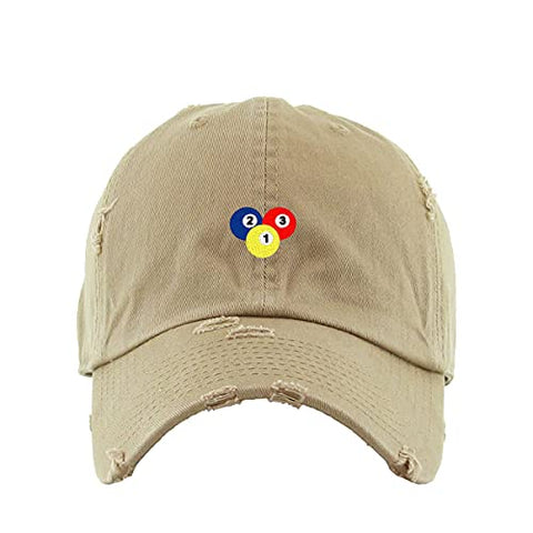 Billiard Balls Vintage Baseball Cap Embroidered Cotton Adjustable Distressed Dad Hat