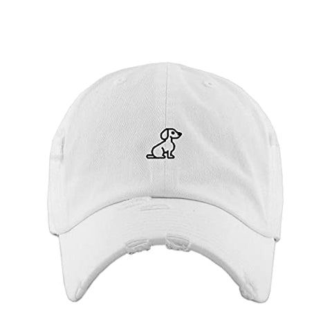 Dog Vintage Baseball Cap Embroidered Cotton Adjustable Distressed Dad Hat