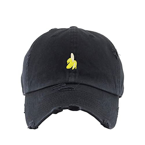 Peeled Banana Vintage Baseball Cap Embroidered Cotton Adjustable Distressed Dad Hat