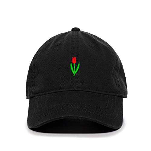 Tulip Flower Baseball Cap Embroidered Cotton Adjustable Dad Hat