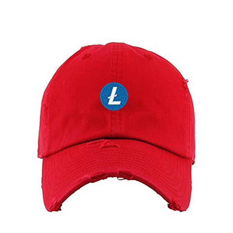 Litecoin Vintage Baseball Cap Embroidered Cotton Adjustable Distressed Dad Hat