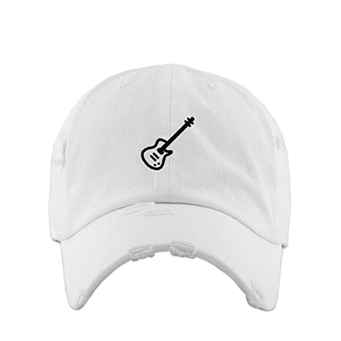 Electric Guitar Vintage Baseball Cap Embroidered Cotton Adjustable Distressed Dad Hat