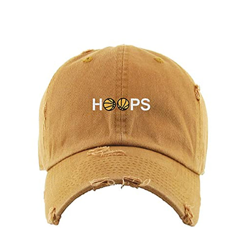 Hoops Basketball Vintage Baseball Cap Embroidered Cotton Adjustable Distressed Dad Hat