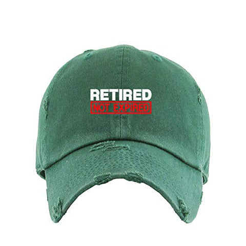 Retired Not Expired Vintage Baseball Cap Embroidered Cotton Adjustable Distressed Dad Hat