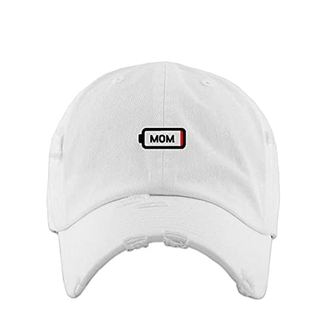 Mom Battery Dying Vintage Baseball Cap Embroidered Cotton Adjustable Distressed Dad Hat