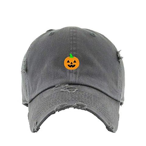 Halloween Pumpkin Vintage Baseball Cap Embroidered Cotton Adjustable Distressed Dad Hat