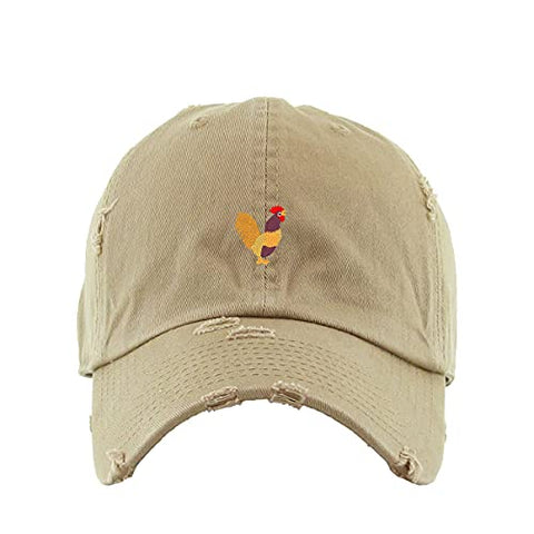 Rooster Vintage Baseball Cap Embroidered Cotton Adjustable Distressed Dad Hat