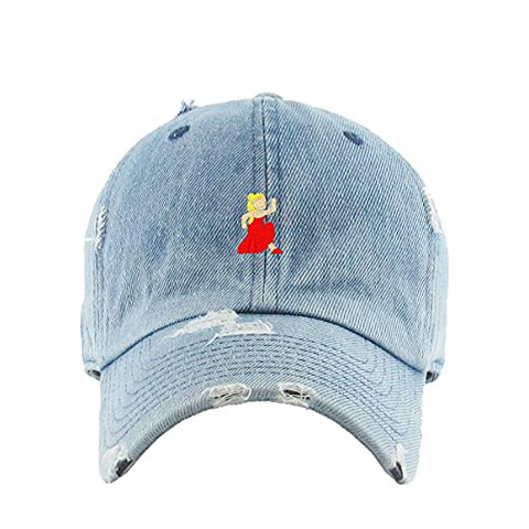 Dancing Girl Vintage Baseball Cap Embroidered Cotton Adjustable Distressed Dad Hat