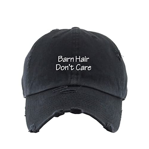 Barn Hair Don't Care Vintage Baseball Cap Embroidered Cotton Adjustable Distressed Dad Hat