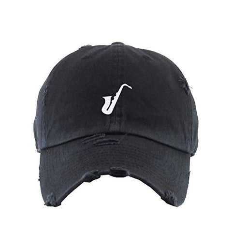 Saxophone Vintage Baseball Cap Embroidered Cotton Adjustable Distressed Dad Hat