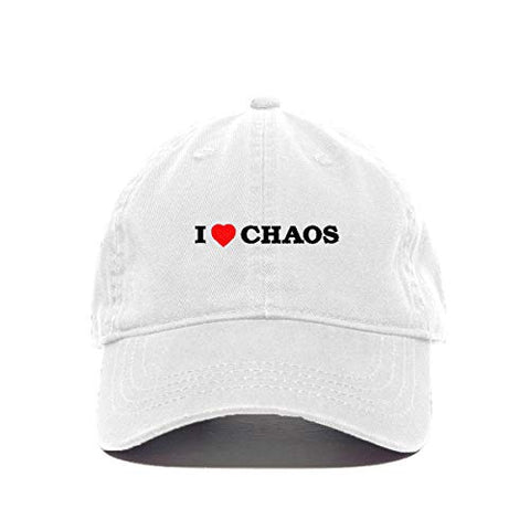 I Love Chaos Baseball Cap Embroidered Cotton Adjustable Dad Hat