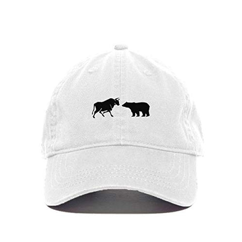 Bull and Bear Market Baseball Cap Embroidered Cotton Adjustable Dad Hat