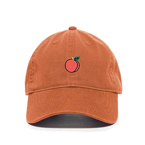 Peach Baseball Cap Embroidered Cotton Adjustable Dad Hat