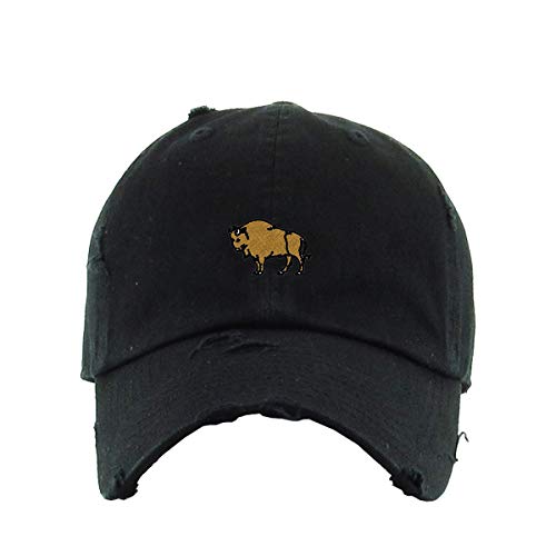 Wild Buffalo Vintage Baseball Cap Embroidered Cotton Adjustable Distressed Dad Hat