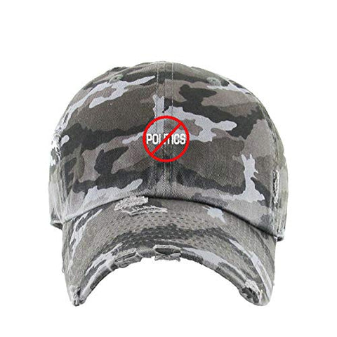 No Politics Vintage Baseball Cap Embroidered Cotton Adjustable Distressed Dad Hat