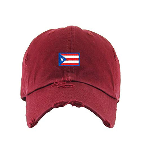 Puerto Rico Flag Vintage Baseball Cap Embroidered Cotton Adjustable Distressed Dad Hat